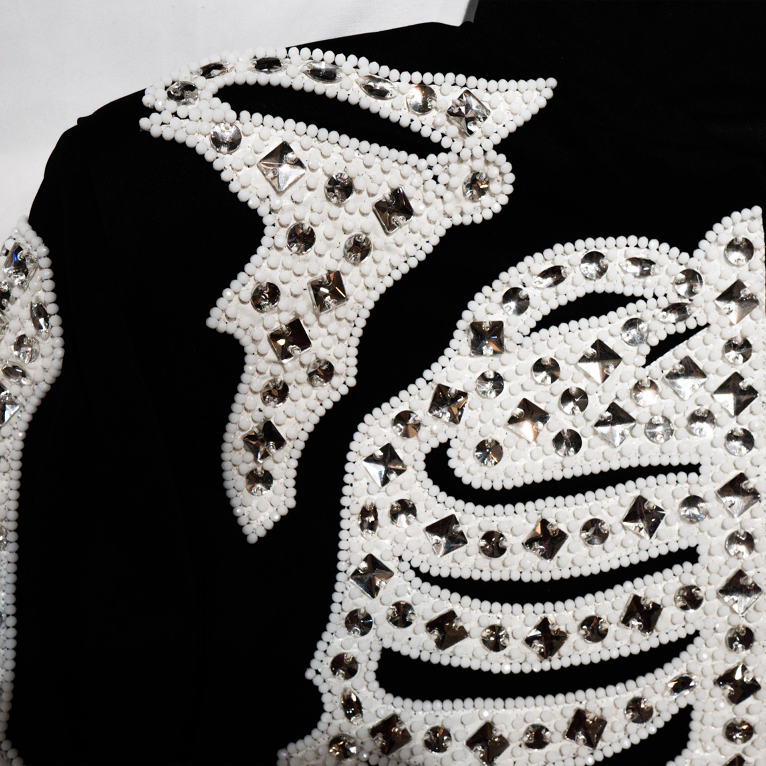 Kashani Skeleton Hyper Crystal Heart White Studded Jacket - Dudes Boutique