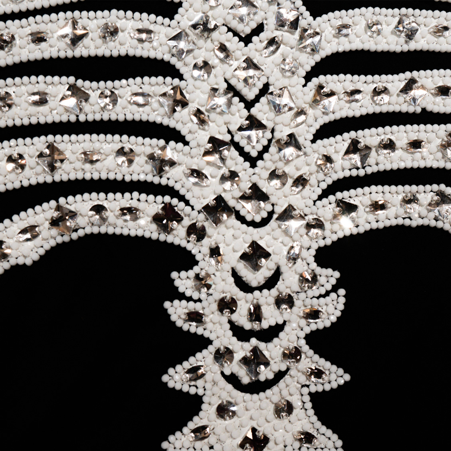 Kashani Skeleton Hyper Crystal Heart White Studded Jacket - Dudes Boutique