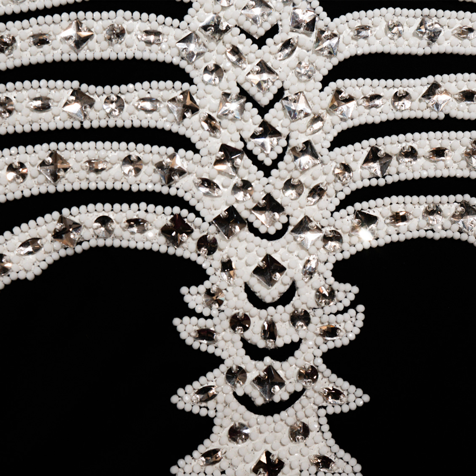 Kashani Skeleton Hyper Crystal Heart White Studded Jacket - Dudes Boutique