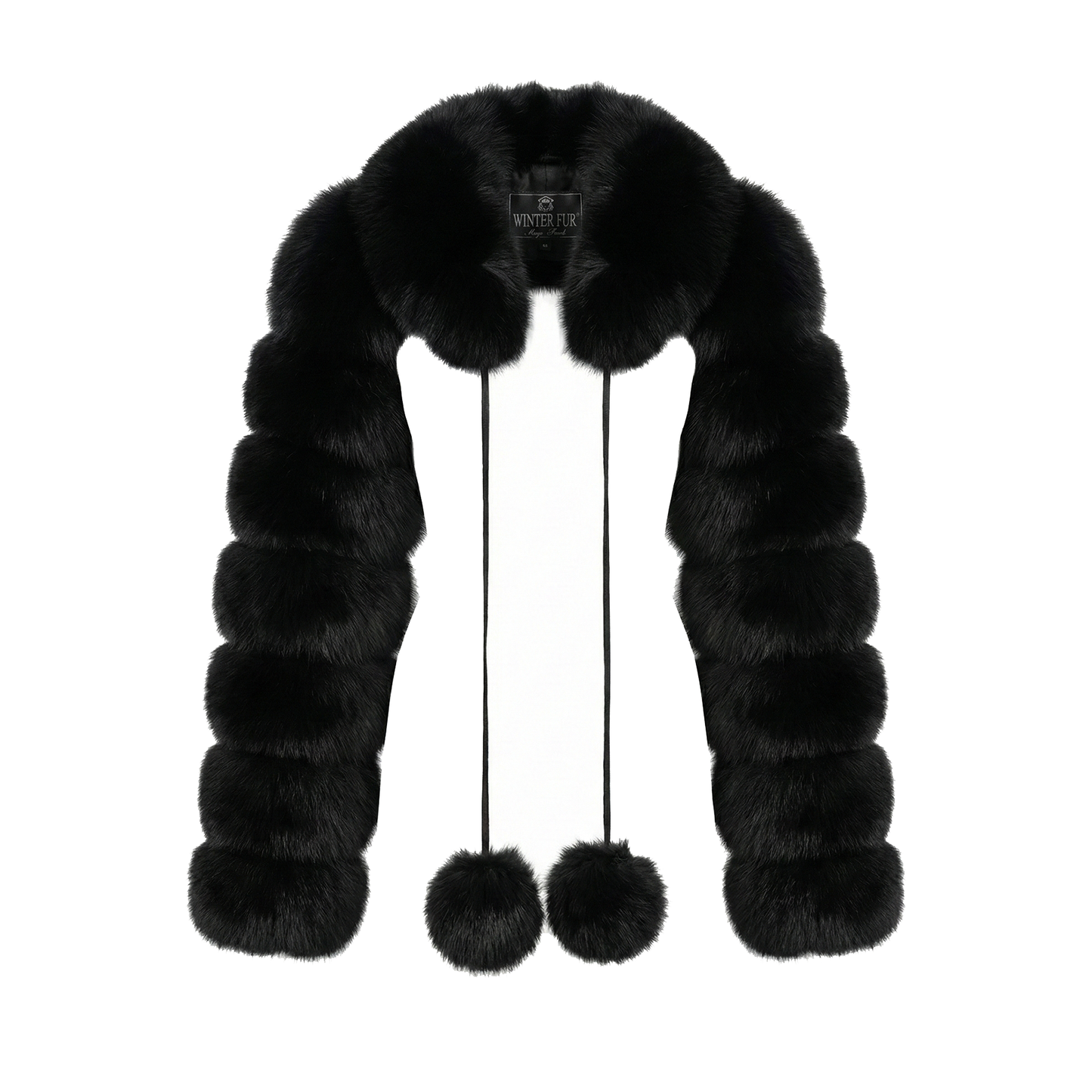 Kashani Women's Black Fox Fur Sleeves