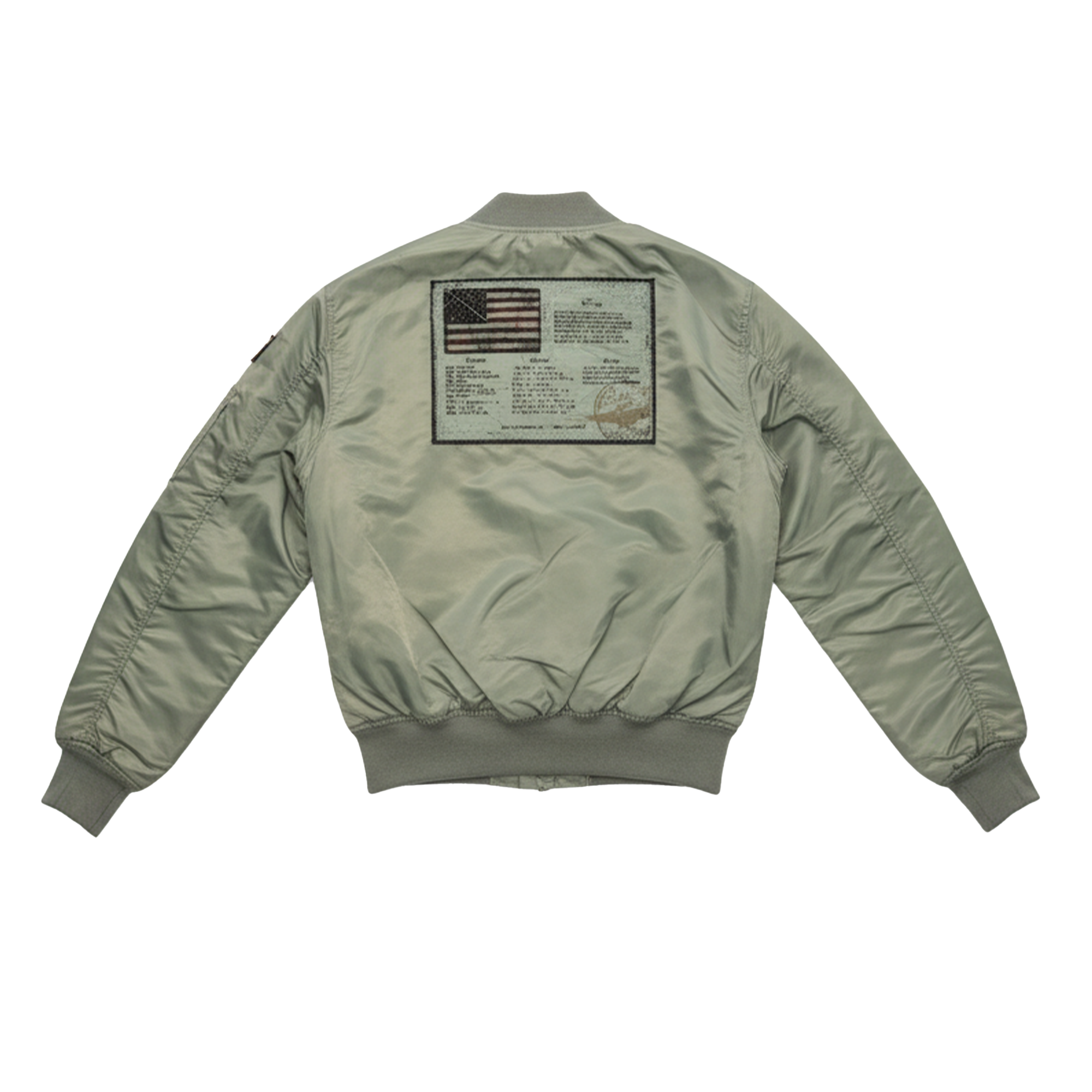 Top Gun Satin Grey Blood Chit Bomber Jacket