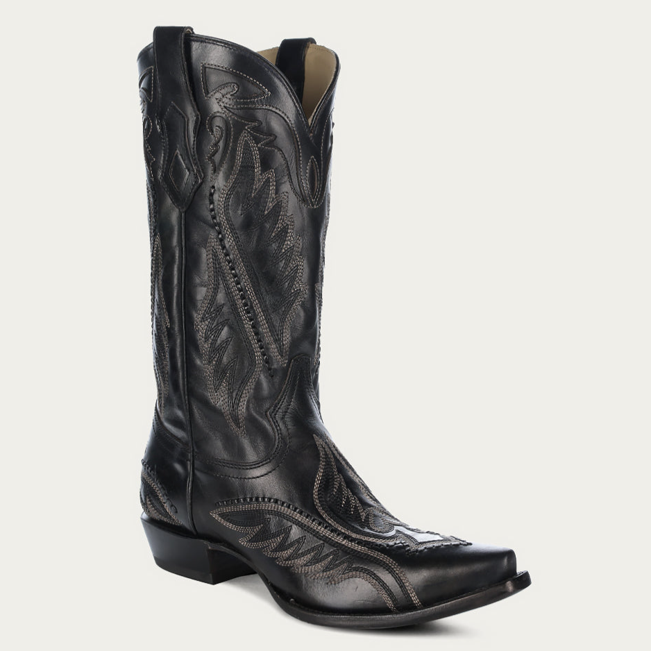 Corral Men's Woven Black & Blue Snip Toe Cowboy Boots - Dudes Boutique