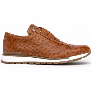 Marco Di Milano Scanno Antique Cognac Ostrich Quill Sneakers - Dudes Boutique