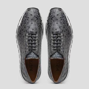 Marco Di Milano Scanno Antique Grey Ostrich Quill Sneakers - Dudes Boutique