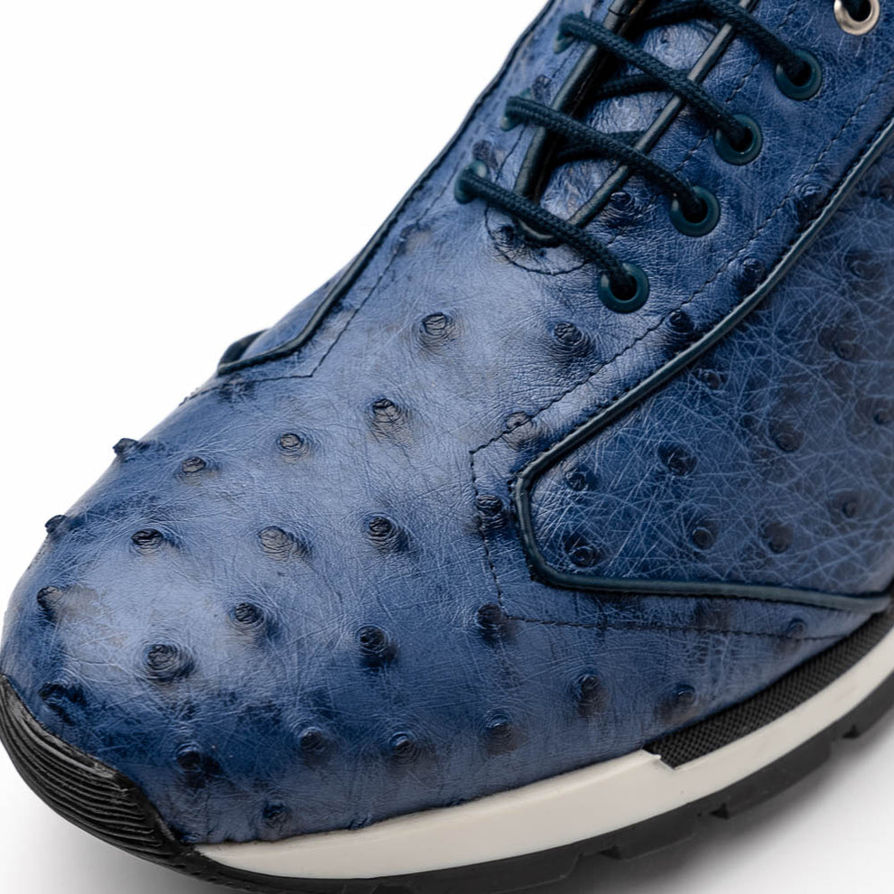 Marco Di Milano Scanno Antique Navy Ostrich Quill Sneakers - Dudes Boutique