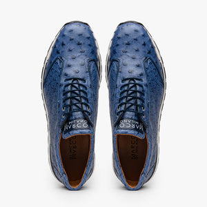 Marco Di Milano Scanno Antique Navy Ostrich Quill Sneakers - Dudes Boutique