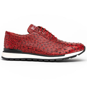 Marco Di Milano Scanno Antique Red Ostrich Quill Sneakers - Dudes Boutique