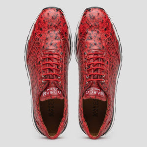 Marco Di Milano Scanno Antique Red Ostrich Quill Sneakers - Dudes Boutique