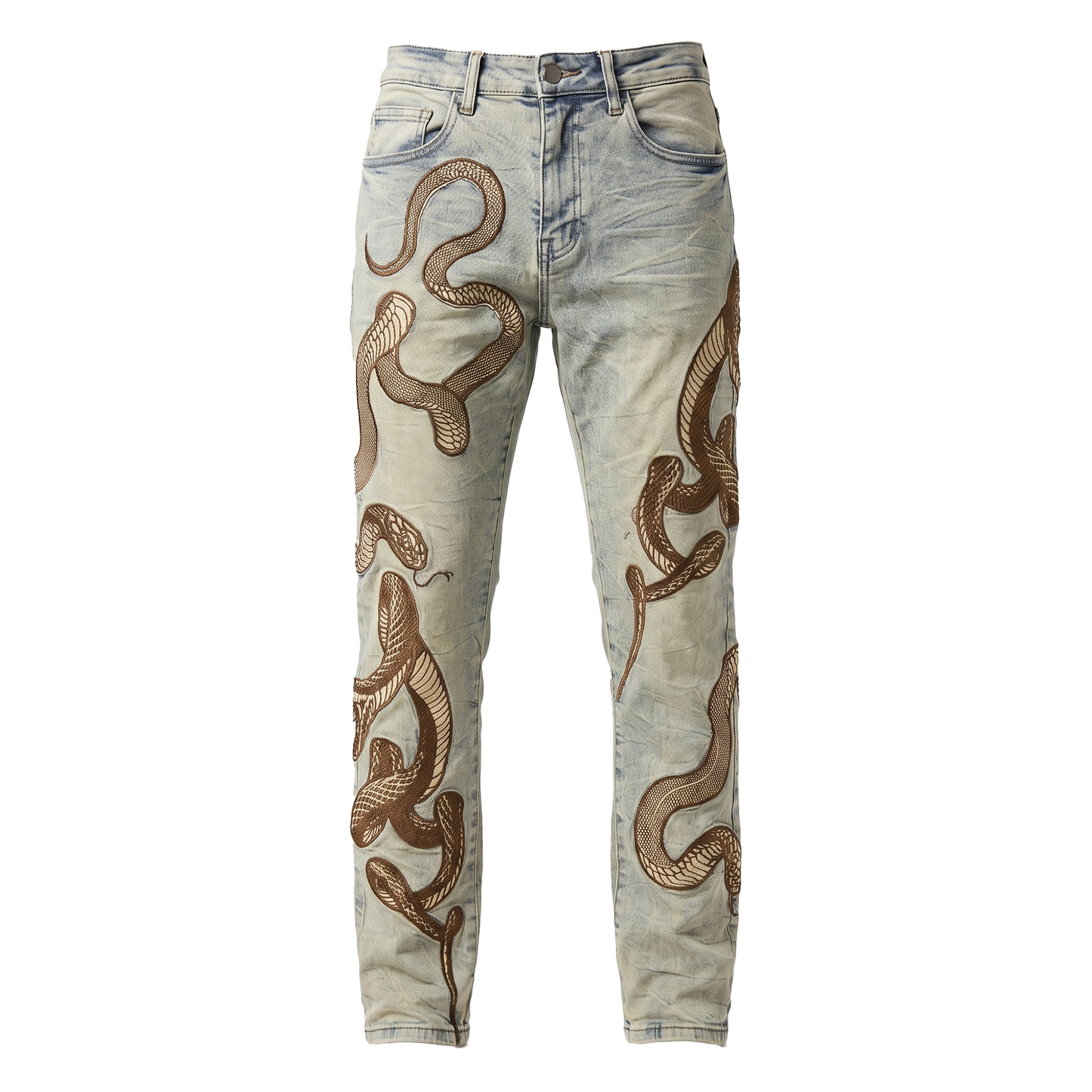 Waimea Gold Serpent Embroidered Jeans