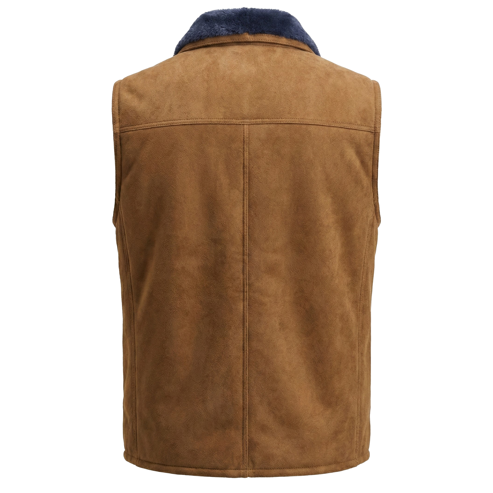 Emelda Cognac Suede Merino Wool Shearling Vest