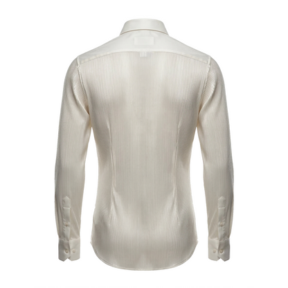 Lorenzo Franco White Pleated Crystal Dress Shirt