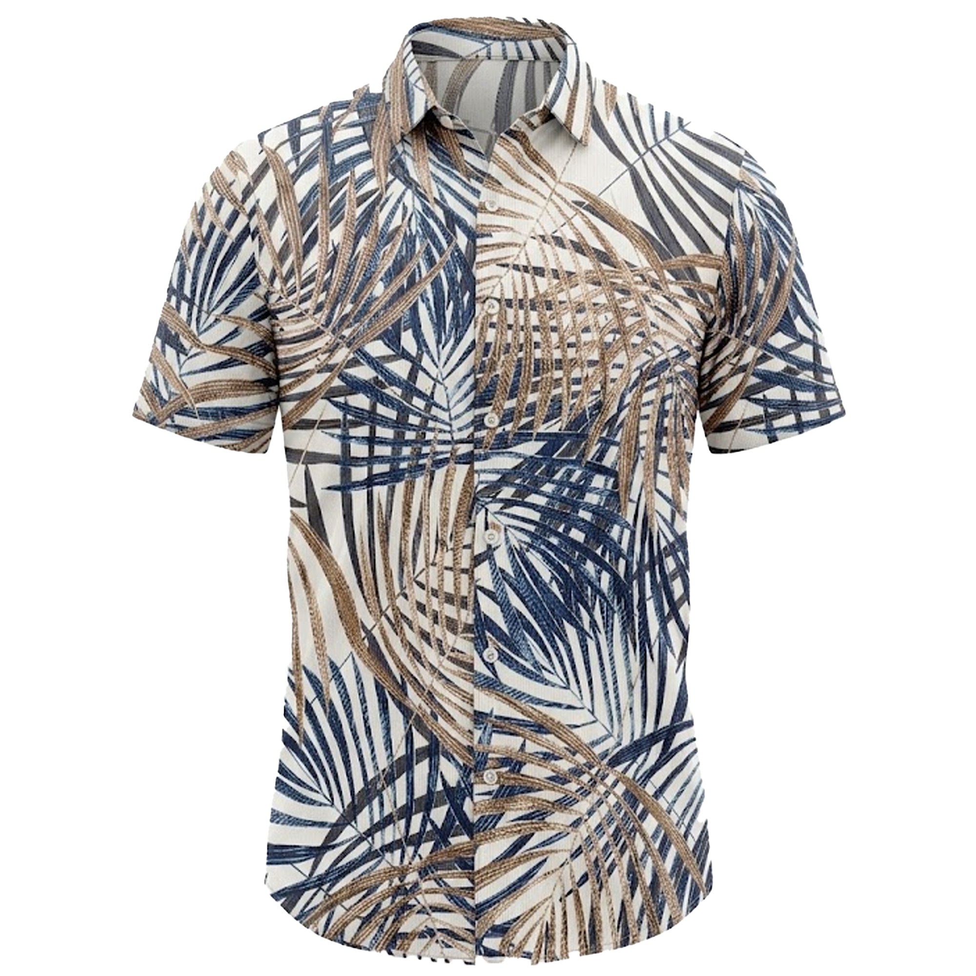 Suslo Couture Palm Wrinkle Free Waffled Shirt