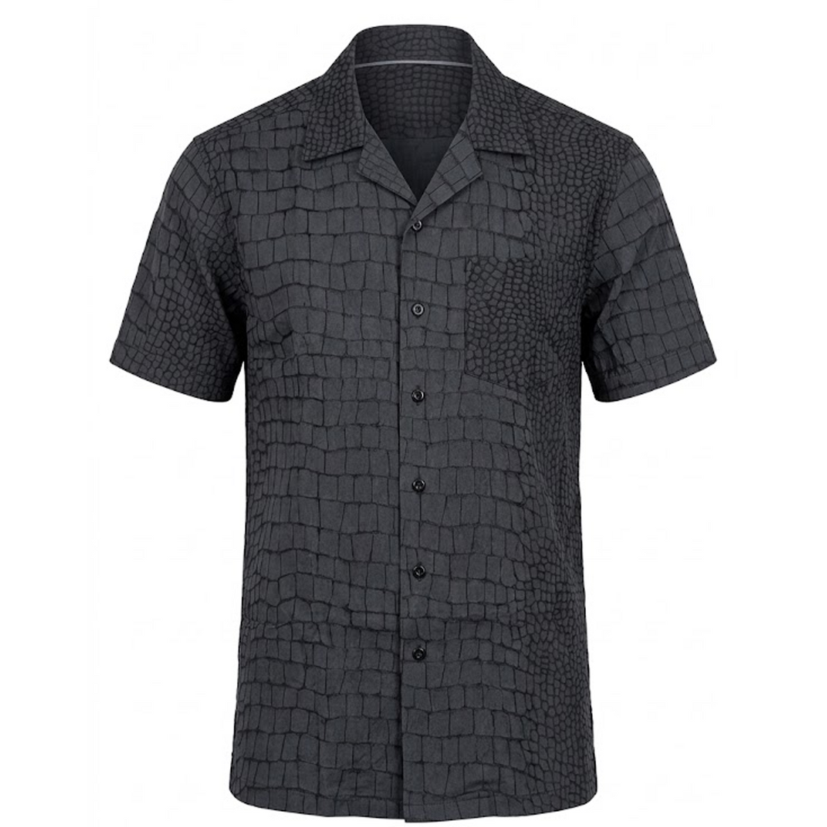 Inserch navy shirt with croc texture