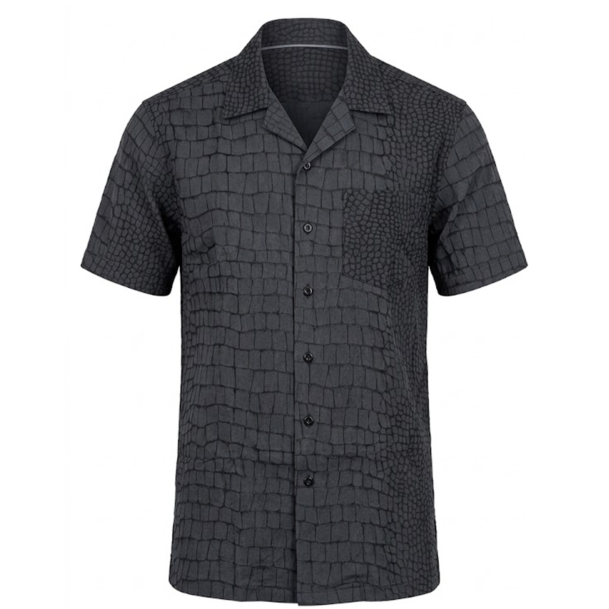 Inserch Navy Croc Texture Shirt