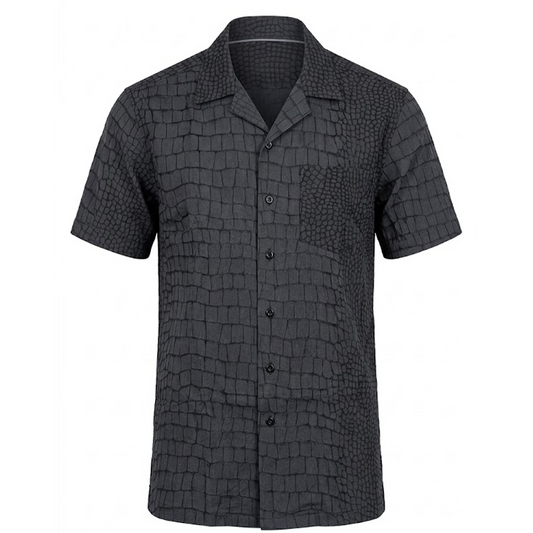 Inserch Navy Croc Texture Shirt