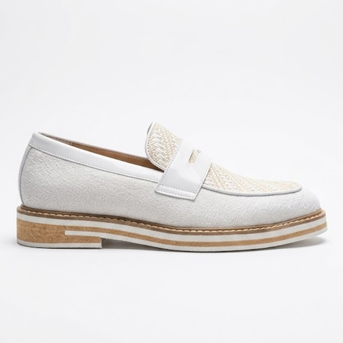 The Ashford Light Knit loafers in white sand