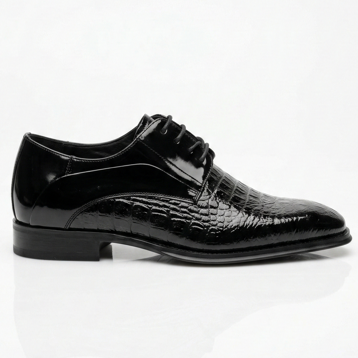 Giovanni Mason black embossed crocodile dress shoes