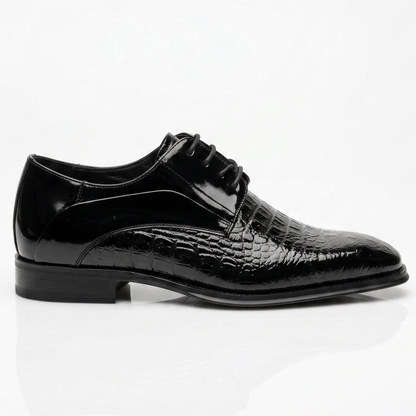 Giovanni Mason black embossed crocodile dress shoes