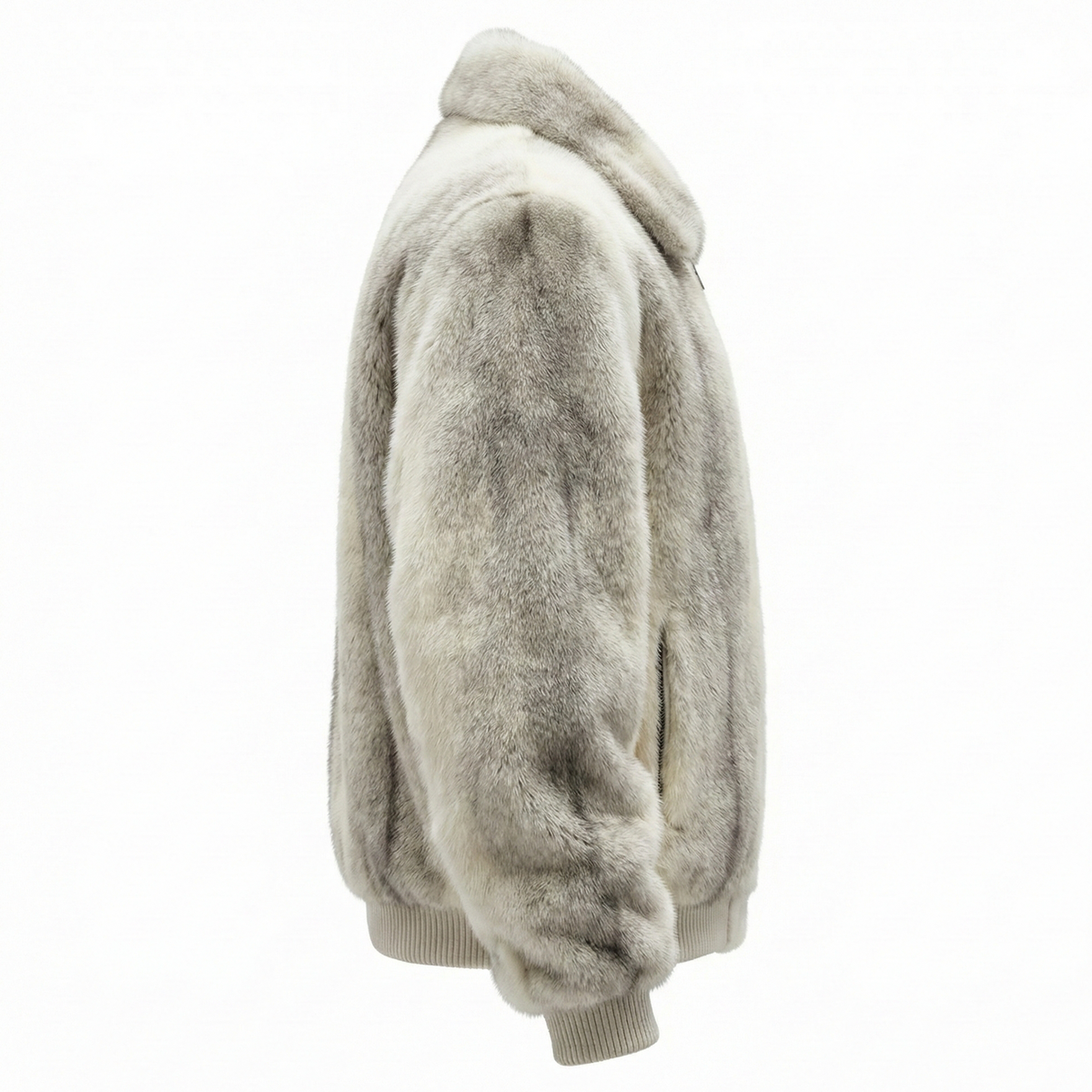 Luca Della Natural Sapphire Cross Mink Fur Bomber Jacket