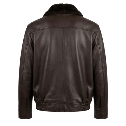Kashani Cognac Stingray Mink Lambskin Bomber Jacket