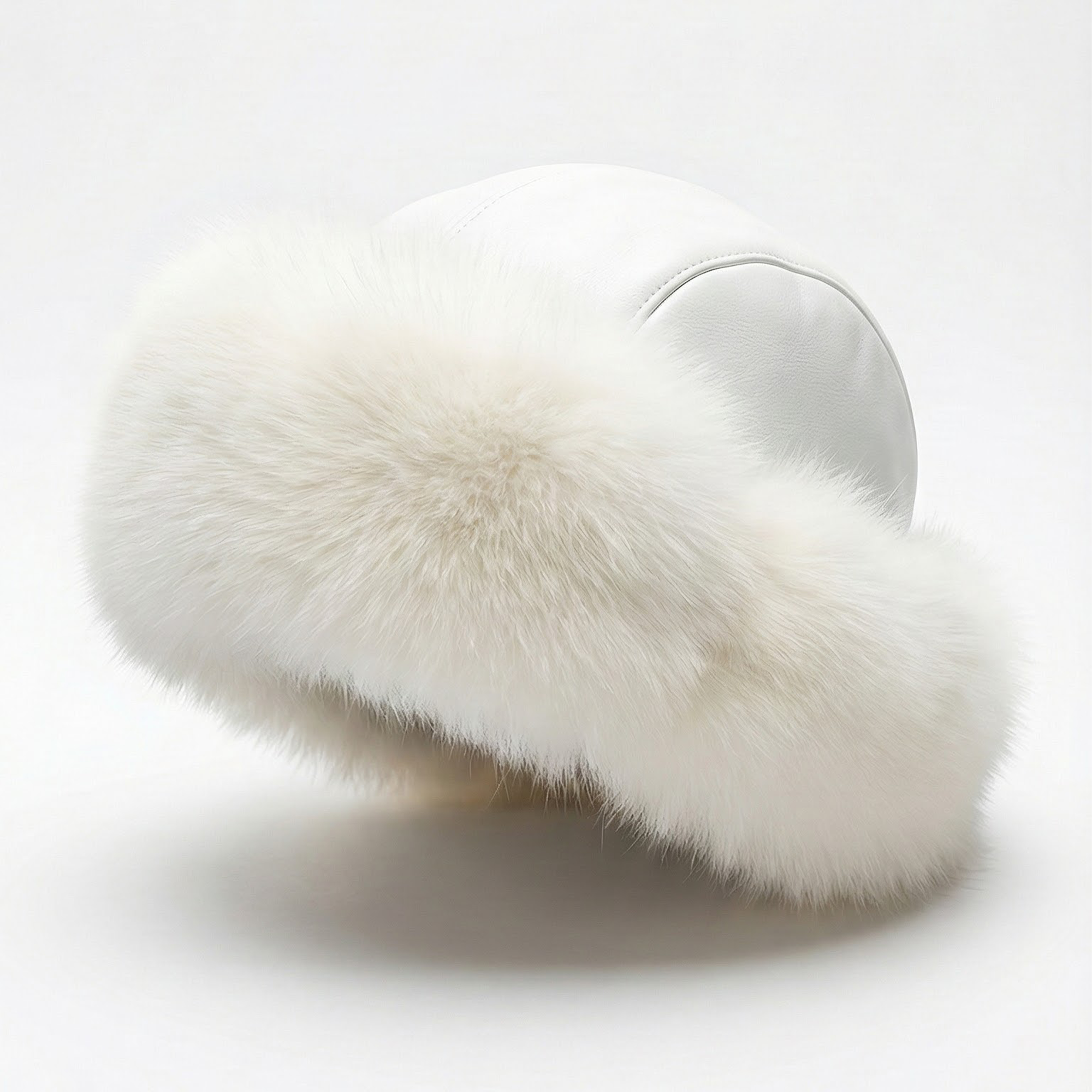 Kashani Women's White Fox Fur / Lambskin Skull Cap