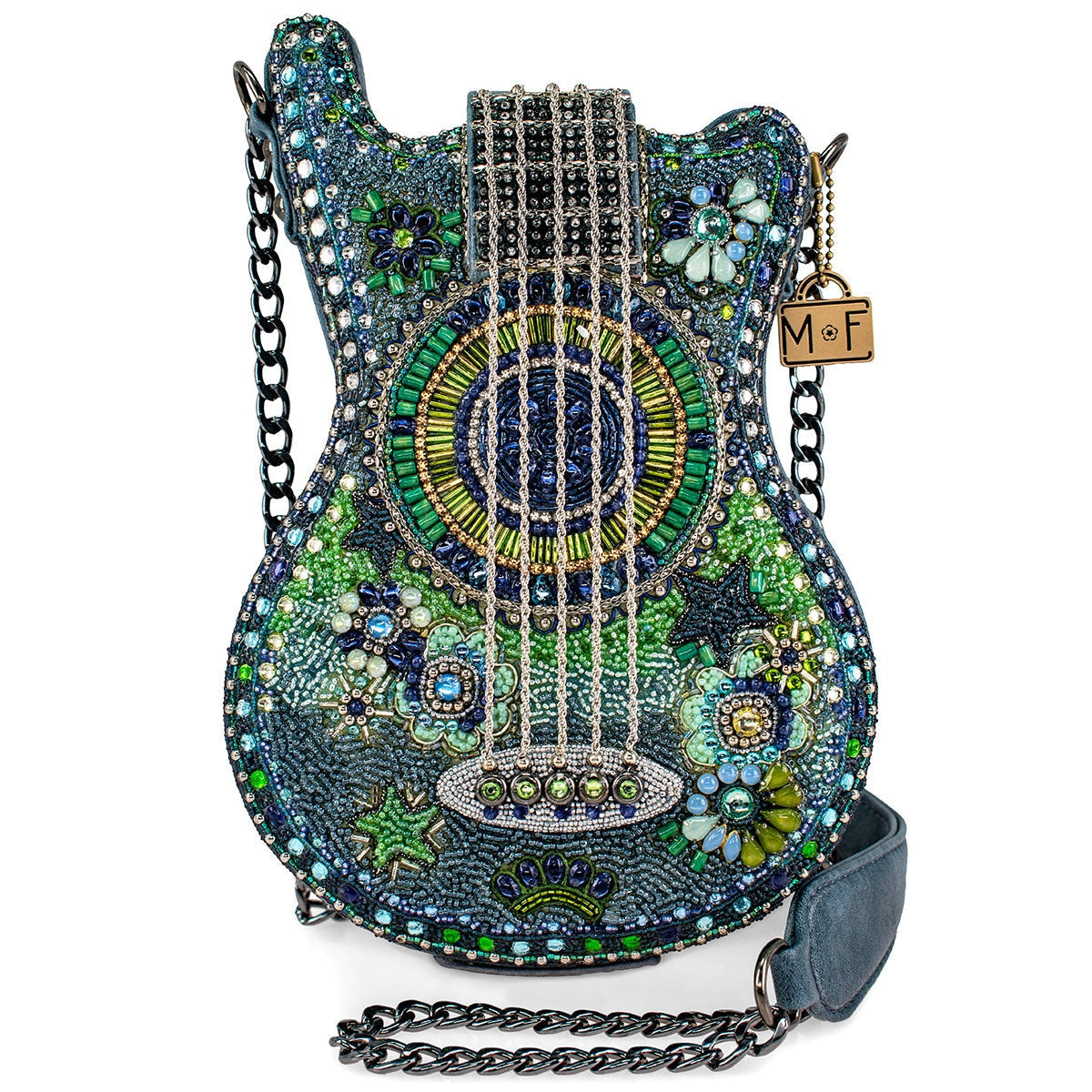 Mary Frances Day Trip Handbag – Beaded Car Design With Surfboard