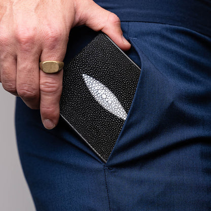 Marco Di Milano Stingray Bi-Fold Wallet Black / White - Dudes Boutique