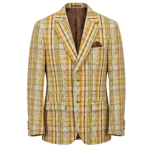 Inserch Seersucker Plaid Summer Blazer