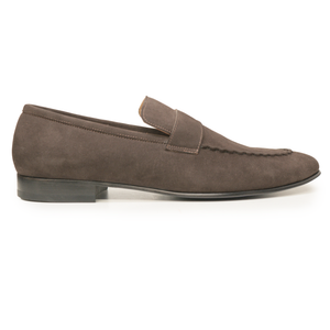 Kashani Dark Brown Suede Penny Loafers - Dudes Boutique