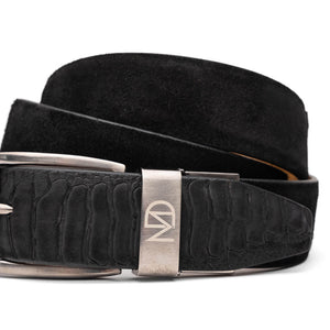 Marco Di Milano Sueded Ostrich Belt Black - Dudes Boutique