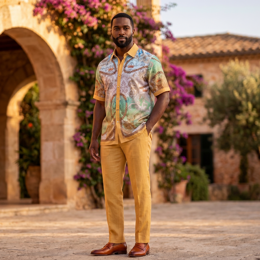 Prestige LUX-660 Maize Lace Linen Shirt