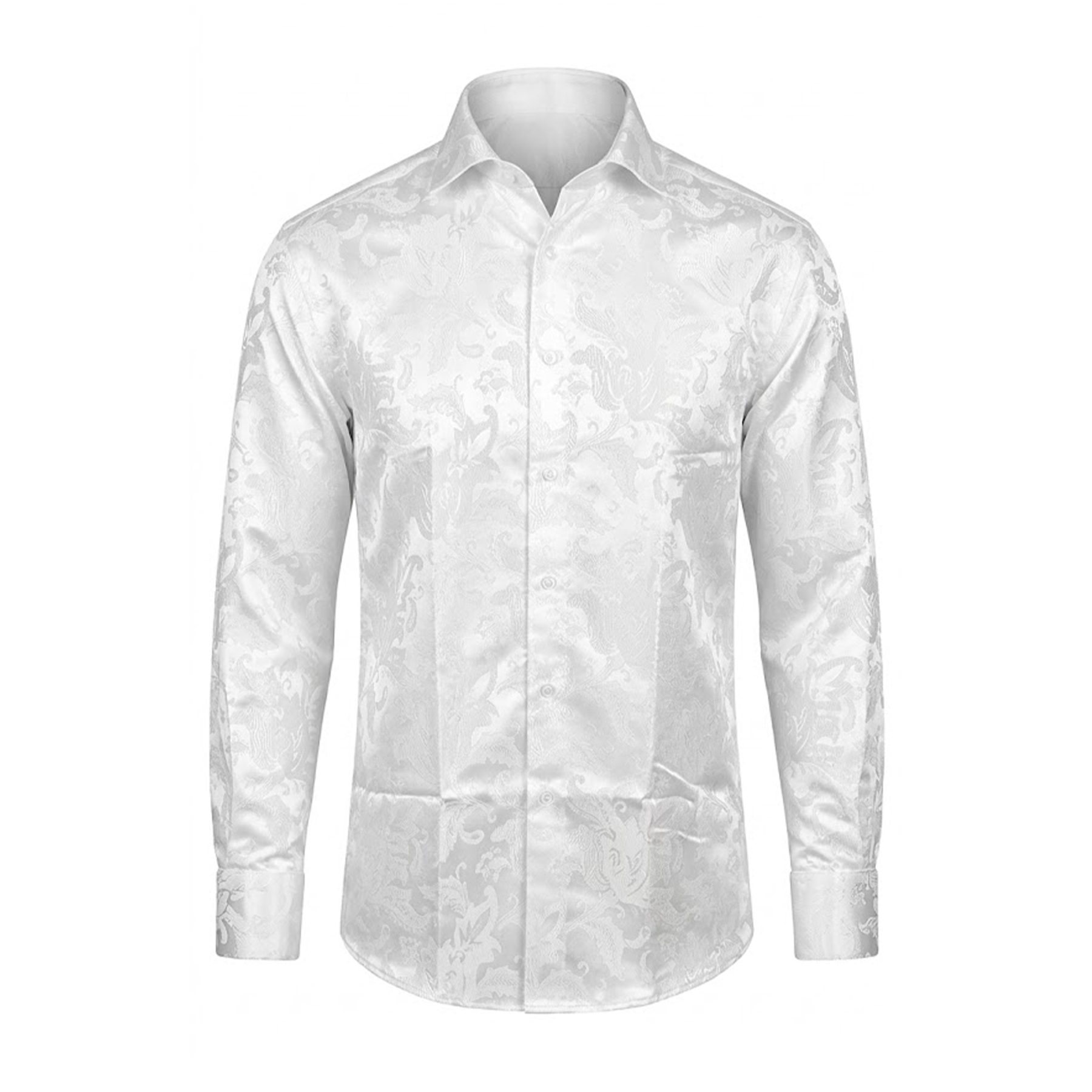 Leoni 482 White Paisley Button Up Shirt