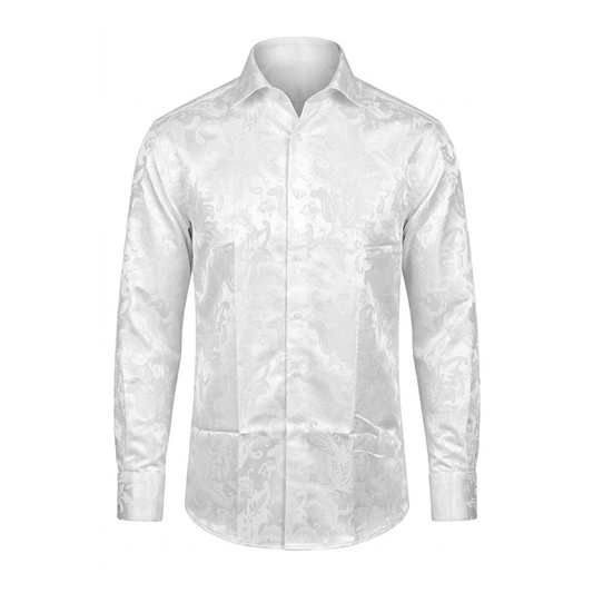 Leoni 482 White Paisley Button Up Shirt