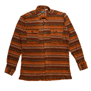 Lanzzino Earth Tone Ikat Button Up Shirt - Dudes Boutique