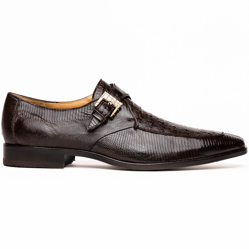 Marco Di Milano Toluca Brown Crocodile & Lizard Monk Strap Dress Shoes - Dudes Boutique