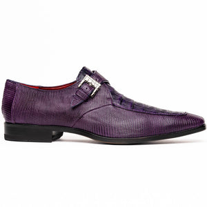 Marco Di Milano Toluca Purple Crocodile & Lizard Monk Strap Dress Shoes - Dudes Boutique