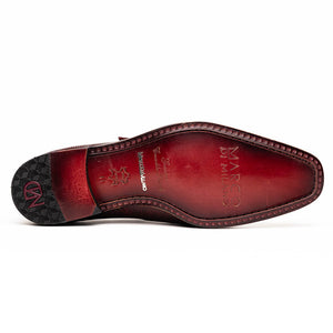 Marco Di Milano Toluca Wine Crocodile & Lizard Monk Strap Dress Shoes - Dudes Boutique