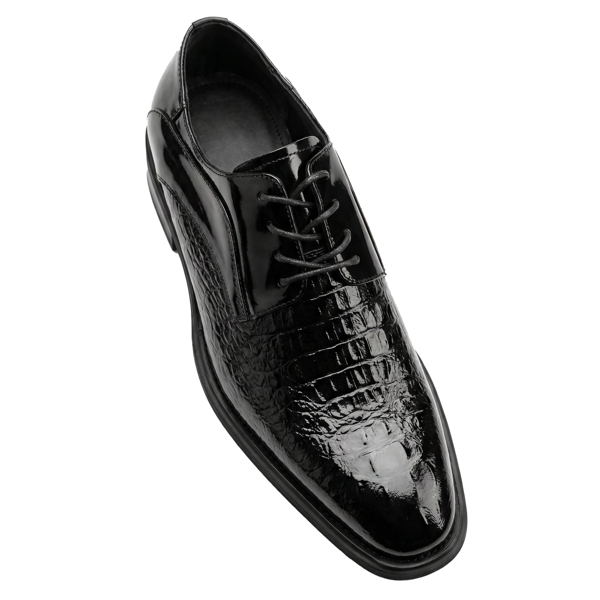 Giovanni Mason black embossed crocodile dress shoes