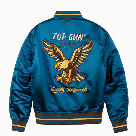 Top Gun "Satin Eagle" Varsity Jacket - Blue