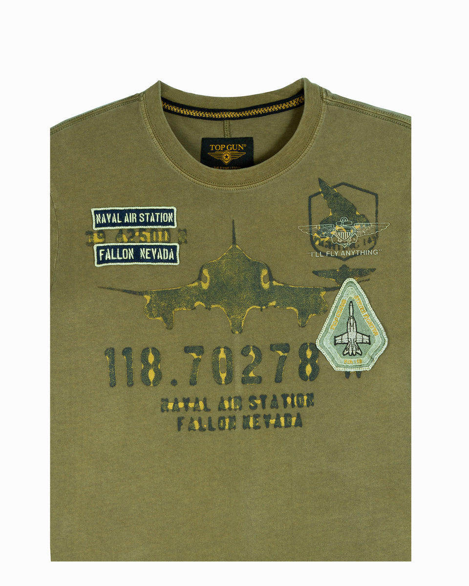 Top Gun Naval Air Station tee in olive