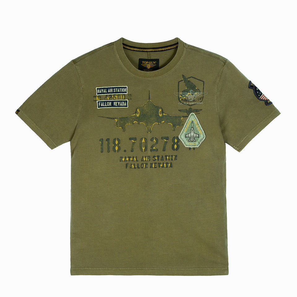 Top Gun Naval Air Station tee in olive