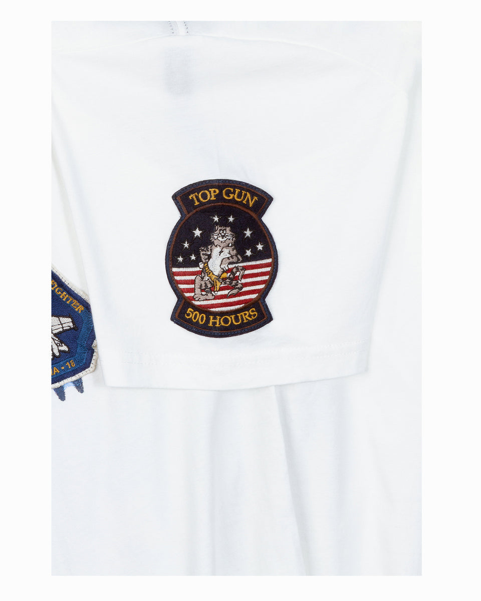 Top Gun "Naval Air Station" graphic tee in white