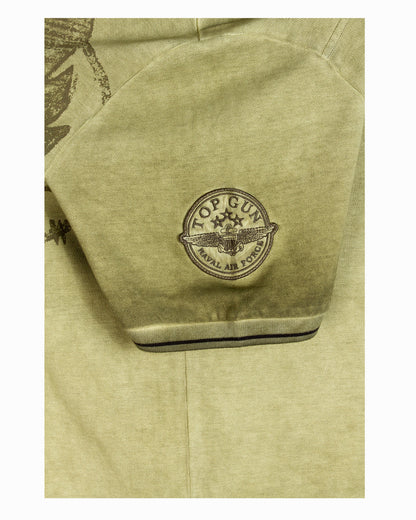 Top Gun Vintage Eagle Flying Legend polo in olive