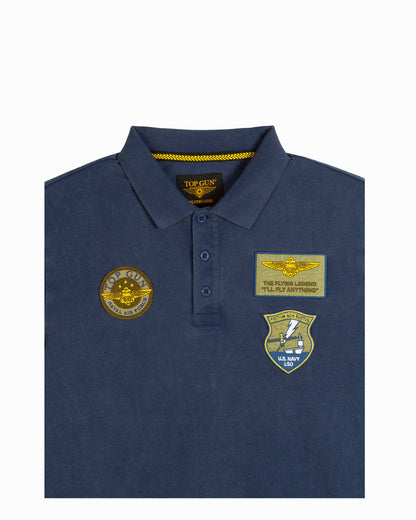 Top Gun "Vintage Heritage" polo shirt in navy