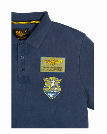 Top Gun "Vintage Heritage" polo shirt in navy