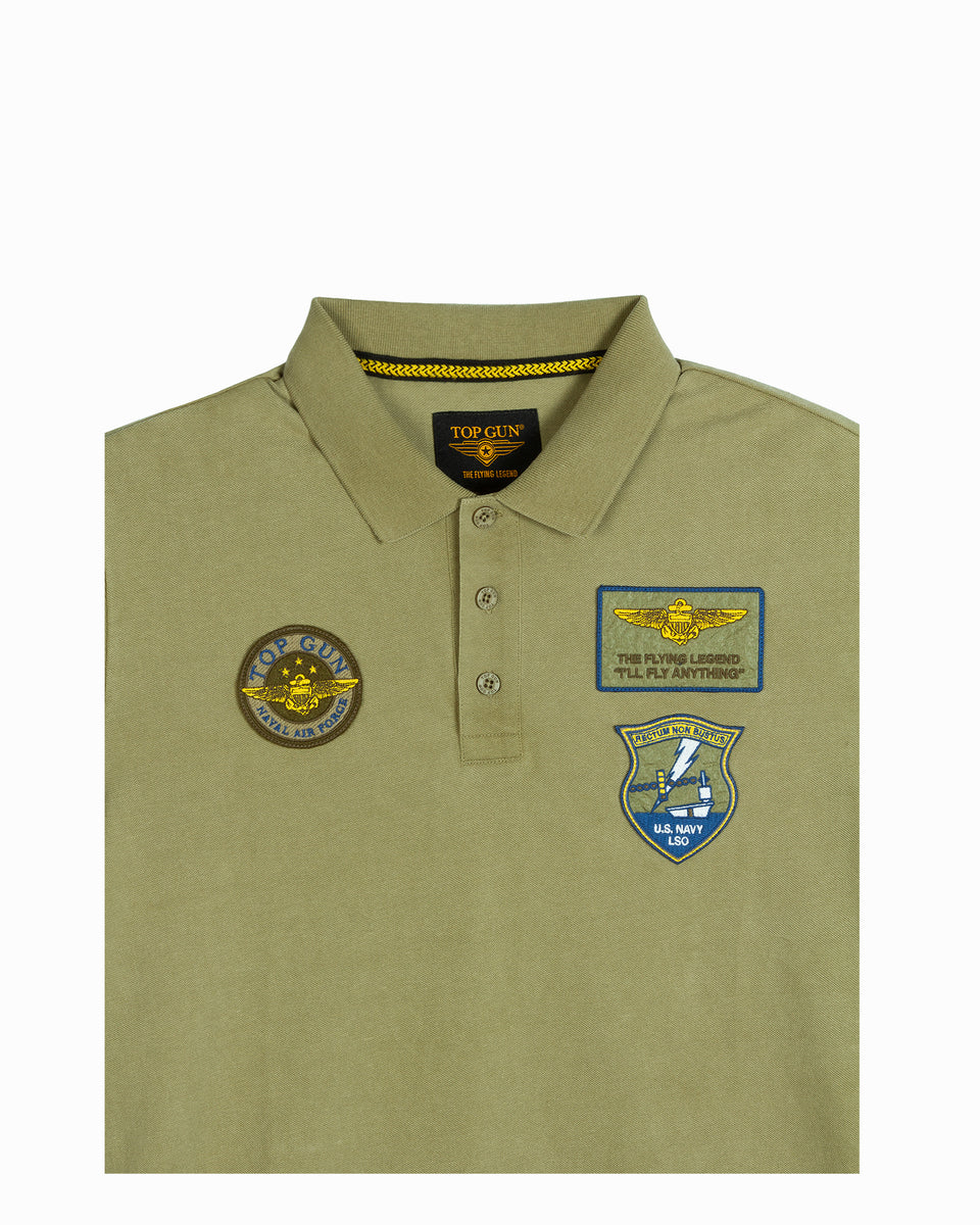 Top Gun "Vintage Heritage" polo shirt in olive