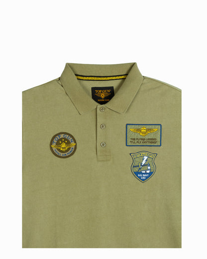 Top Gun "Vintage Heritage" polo shirt in olive