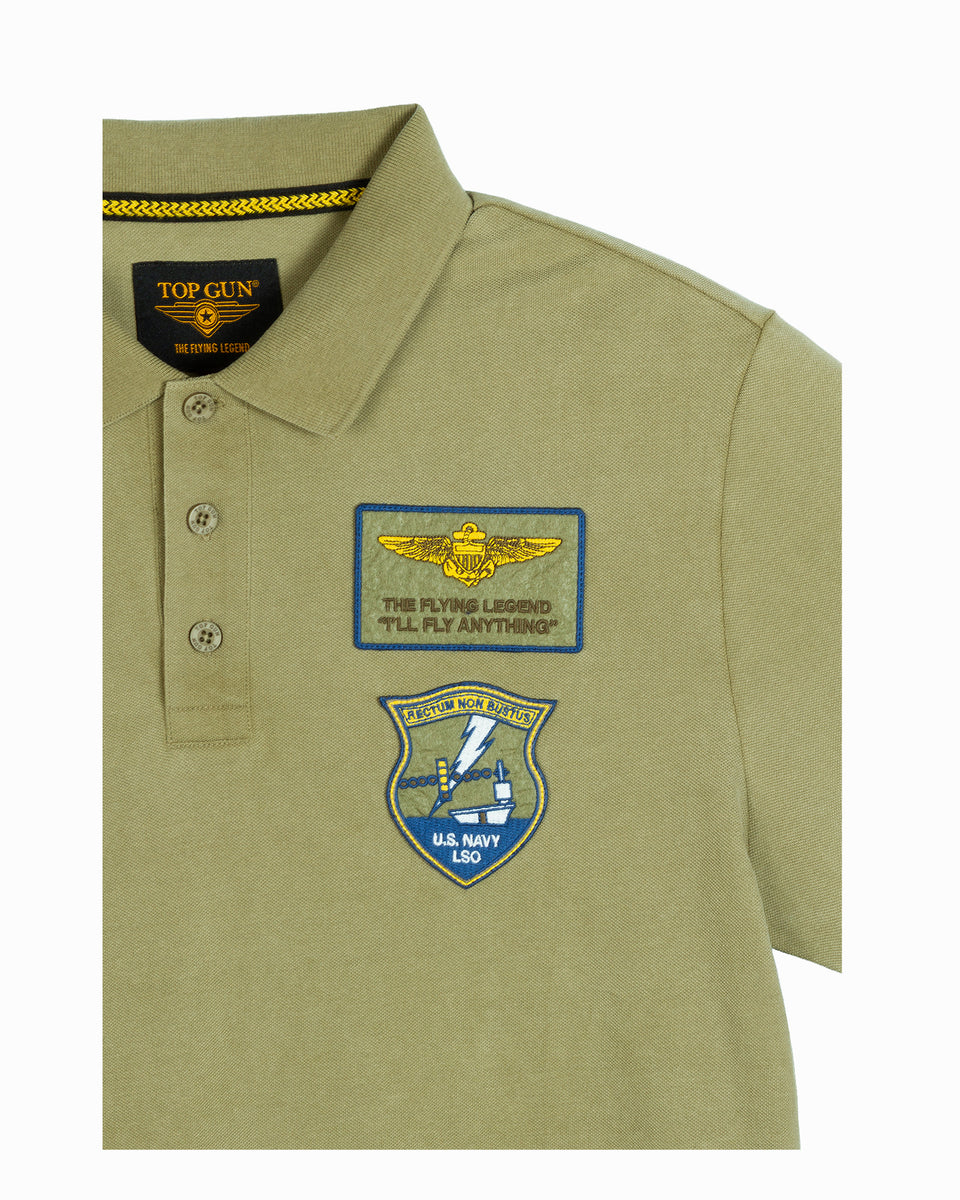 Top Gun "Vintage Heritage" polo shirt in olive
