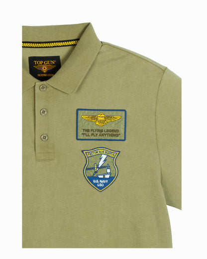 Top Gun "Vintage Heritage" polo shirt in olive