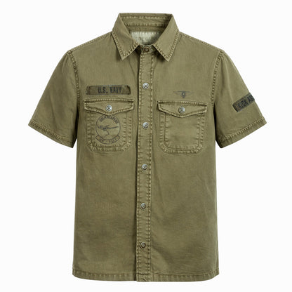 Top Gun Military Instructor short sleeve shirt in olive
